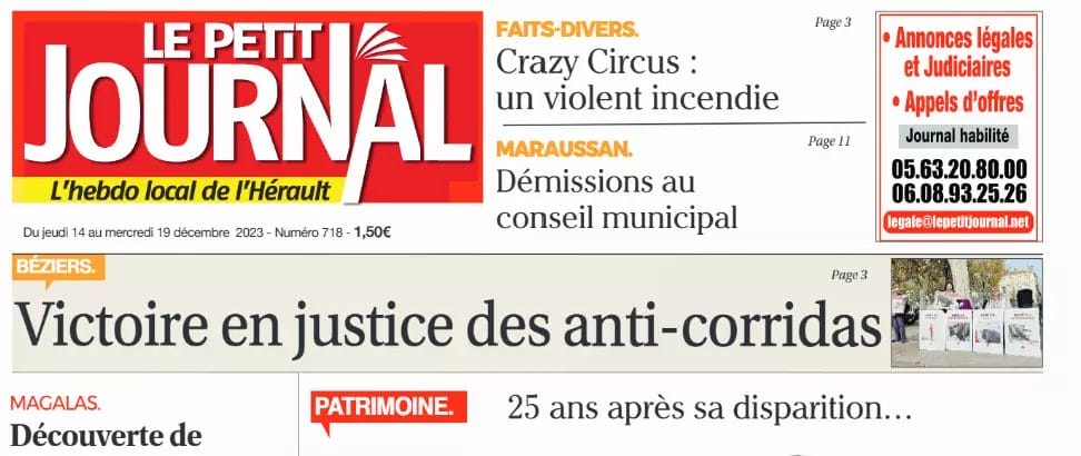20231213_Le Petit Journal de Béziers_couverture_titre